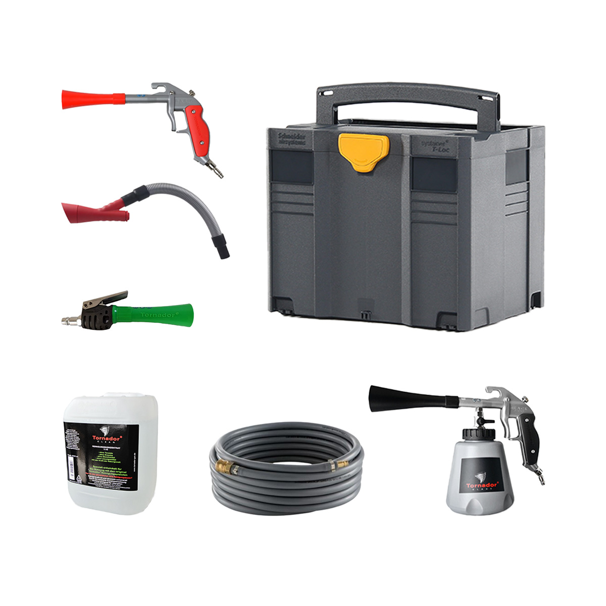 AKTION Tornador-Aufbereitungs-Set inkl. Tornador Trockenreinigungspistole, Impuls-Reinigungspistole, Reinigungspistole und Systainer