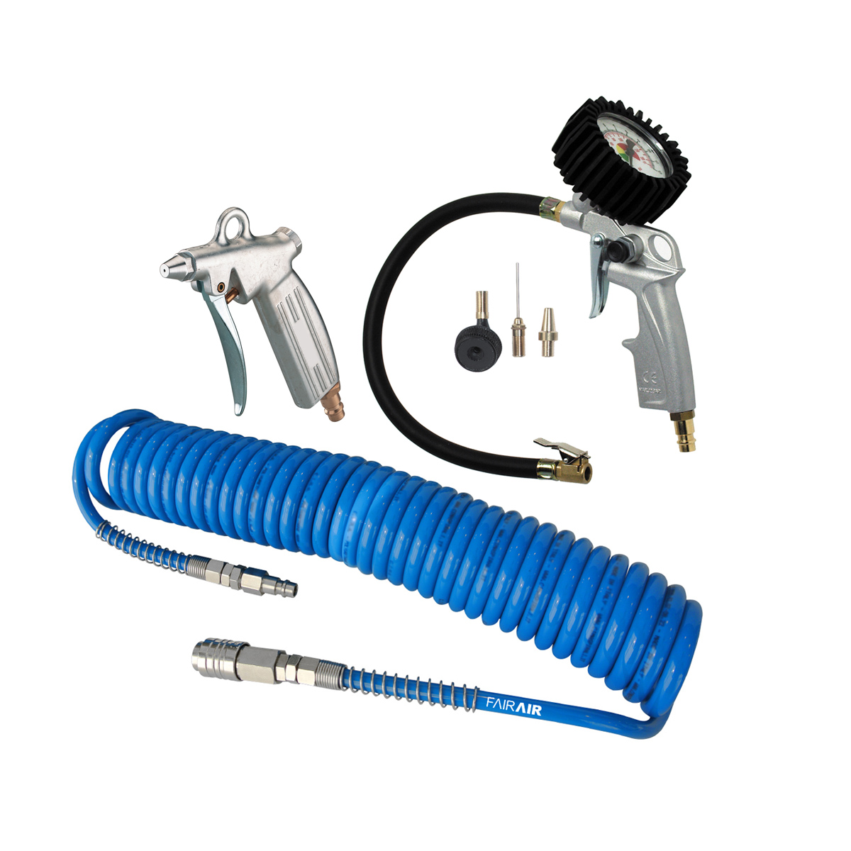 AKTION Werkzeug Starter-Set mit Reifenfüller + Ausblaspistole + Spiralschlauch