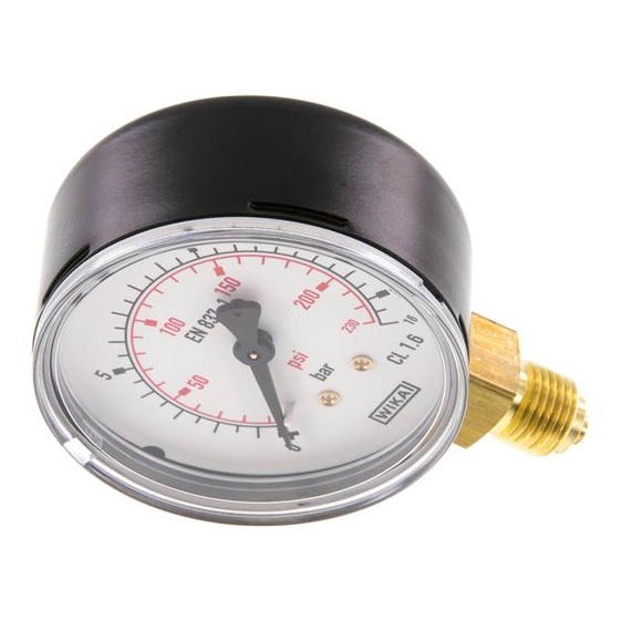 Manometro verticale (ST/Ms), 63 mm, 0 - 16 bar, G 1/4"