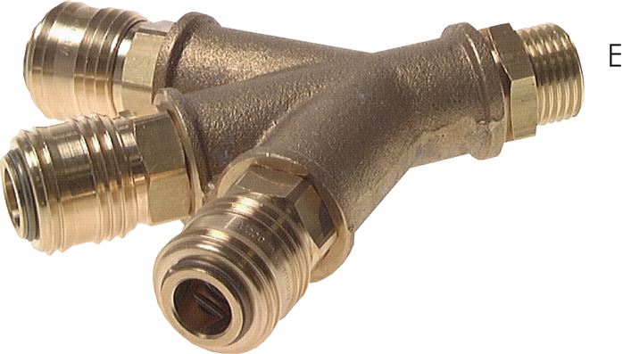 3-fach-Luftweiche mit Schnellkupplungen, G 1/4" (AG)