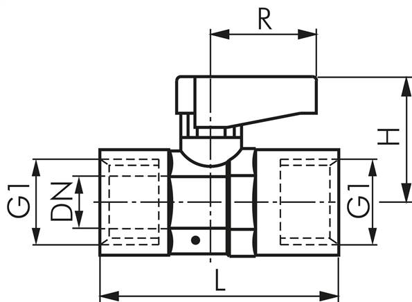 Messing-Minikugelhahn Rp 1/4"-Rp 1/4" (IG), PN 20
