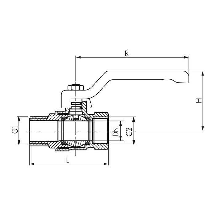 Messing-Kugelhahn, Eco-Line, R 1/2" / Rp 1/2", 0 bis 25bar -Eco-Line