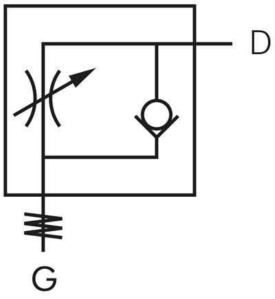 Winkel-Drosselrückschlagventil G 1/4"-6mm,zuluftregelnd, Messing, Eco