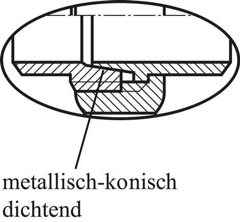 Winkel-Verschraubung konisch dichtend Rp 1/2" (IG), Edelstahl
