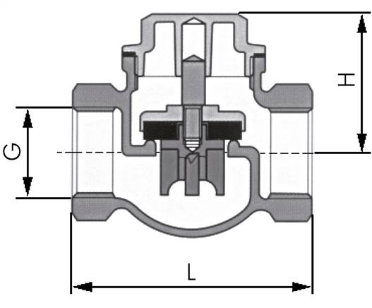 Rückschlagventil (leicht), G 1/2", PN 6, Polypropylen