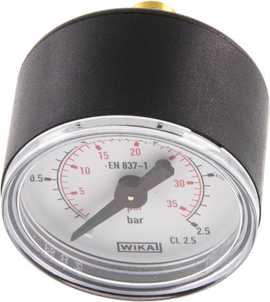 Manometer waagerecht (KU/Ms), 40mm, 0 - 2,5 bar, G 1/8"