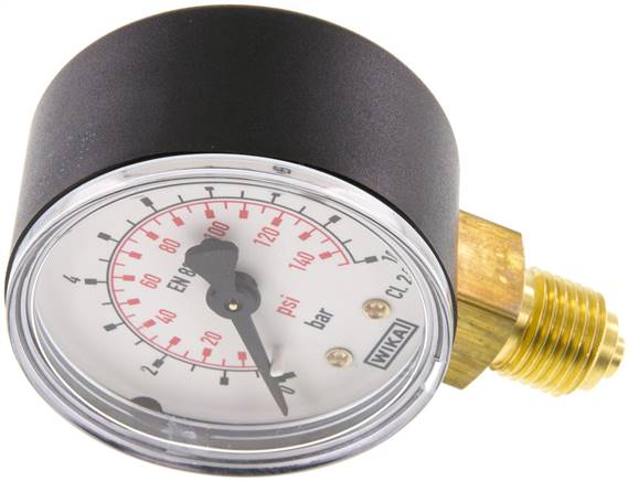Manometer senkrecht (KU/Ms), 50mm, 0 bis 10 bar, G 1/4"