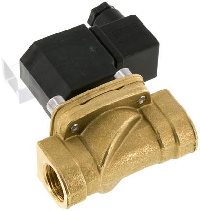 2/2-Wege Messing-Magnetventil G 1/2", -0,95 - 12 bar, stromlos geschlossen (NC) 24V=