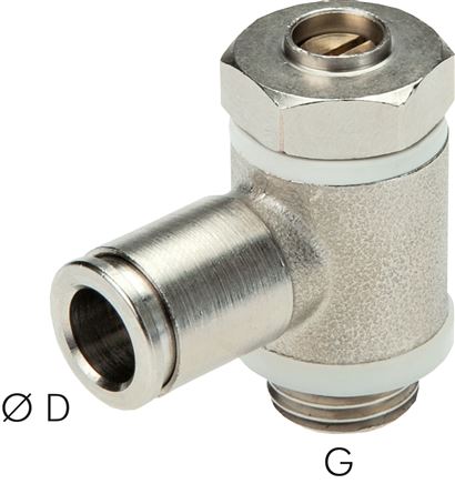Winkel-Drosselrückschlagventil G 1/8"-6mm,zuluftregelnd, Messing, Eco