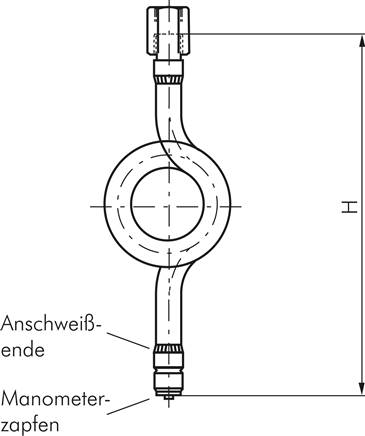 Wassersackrohr Kreisform (1.4571) Anschweißende 20 x 2,6, Edelstahl