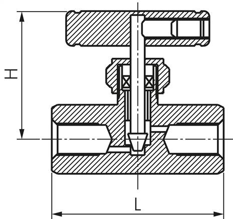 Nadel-Absperrventil, Edelstahl, G 1/2", PN 400