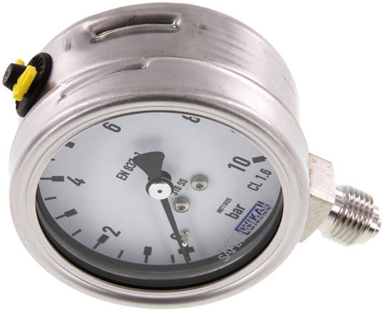Chemie-Manometer senkrecht, 63mm, 0 - 10 bar