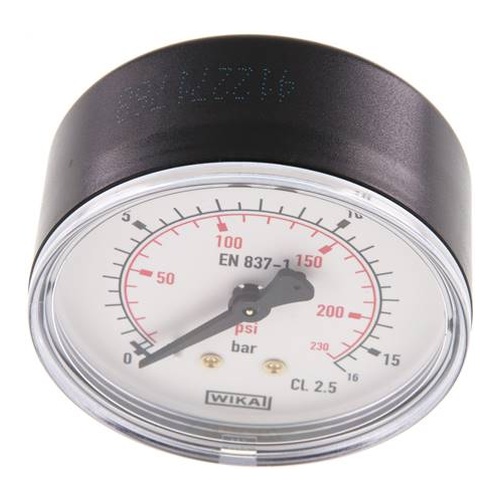 Manometro orizzontale (KU/Ms), 63 mm, 0 - 16 bar, G 1/4"