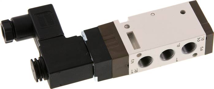 5/2-Wege Magnetventil, G 1/8", Federrückstellung, 24 V=, Norm-Stecker Grösse 0