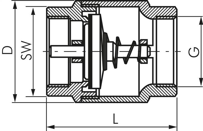 Rückschlagventil (leicht), G 1/2", PN 12, Messing