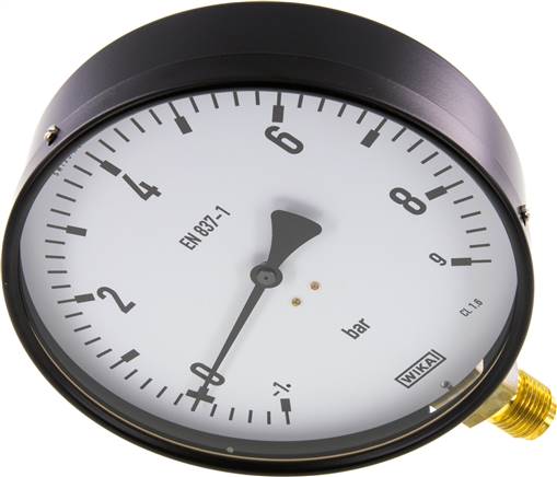 Manometer senkrecht, 160mm, -1 bis 9 bar