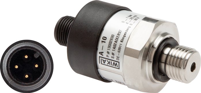 Druckmessumformer 0 bis 6 bar (0,5% BFSL), G 1/4" AG, 4-20mA, Edelstahl, M12-Steckverbinder