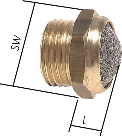 Schalldämpfer G 1/8", Drahtgewebe, Messing
