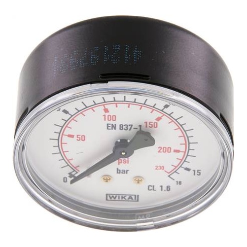 Manometro orizzontale (ST/Ms), 63mm, 0 - 16 bar, G 1/4"