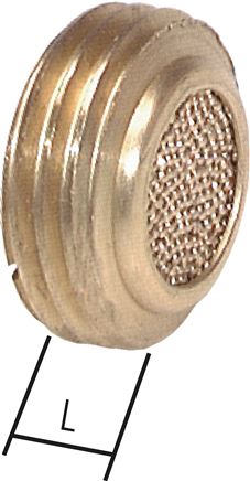 flacher Schalldämpfer G 1/4", Sinterbronze, zum Versenken