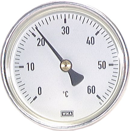 Bimetallthermometer, waagerecht D100/-20 bis +60°C/160mm, Aluminium