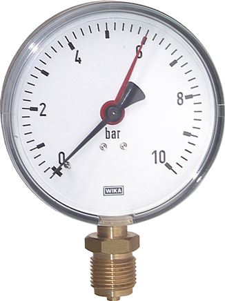Manometer senkrecht, 100mm, 0 - 0,6 bar
