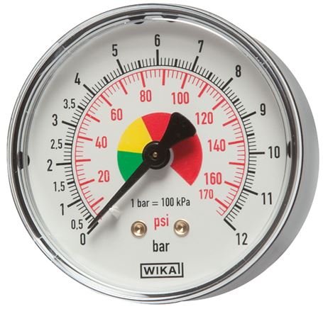 Manometer f. HRF 63mm, 0 - 12 bar, R 1/4"