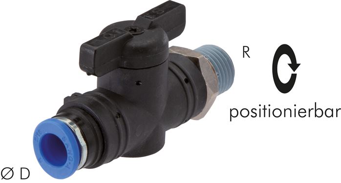 Absperrhahn R 1/4"-8mm, IQS-Standard