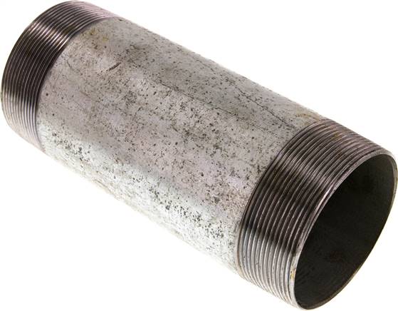 Rohrdoppelnippel R 3"-200mm, Stahlrohr ST 37 verzinkt
