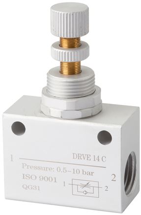 Block-Drosselrückschlagventil, G 3/8", Kompakt