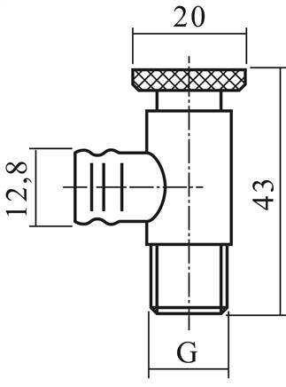 Ablassventil / Entlüftungsventil mit Tülle, G 1/4", PN25