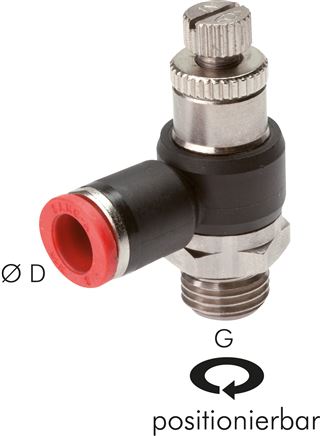 Winkel-Drosselrückschlagventil M 5-4mm,zuluftregelnd