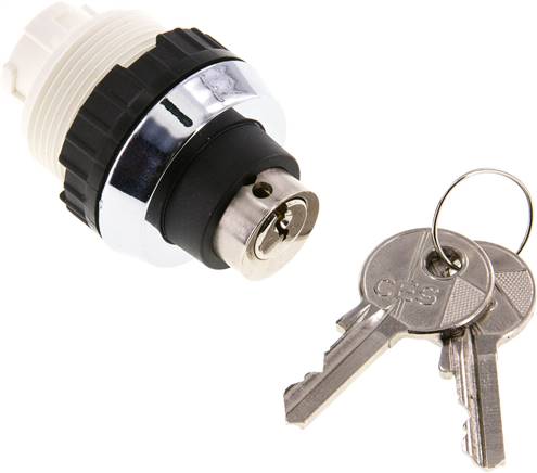 Betätigeraufsatz 30mm, Schlosstaster, 60° rastend mit 2 Schlüsseln (gleichschlie