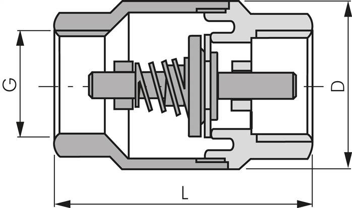 Rückschlagventil, G 1/8", PN 10, Messing vernickelt