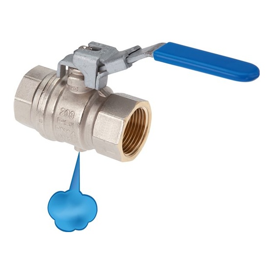 Valvola a sfera in ottone con foro di sfiato G 1/2", PN 14