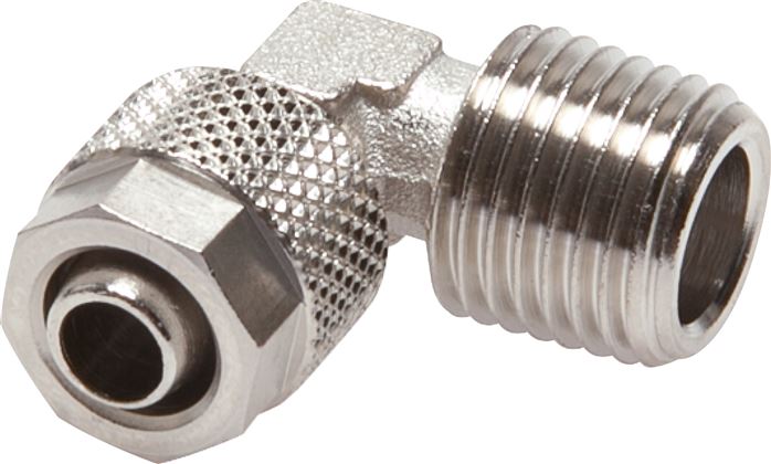 Winkel-Verschraubung R 1/8"-8x6mm, Messing vernickelt