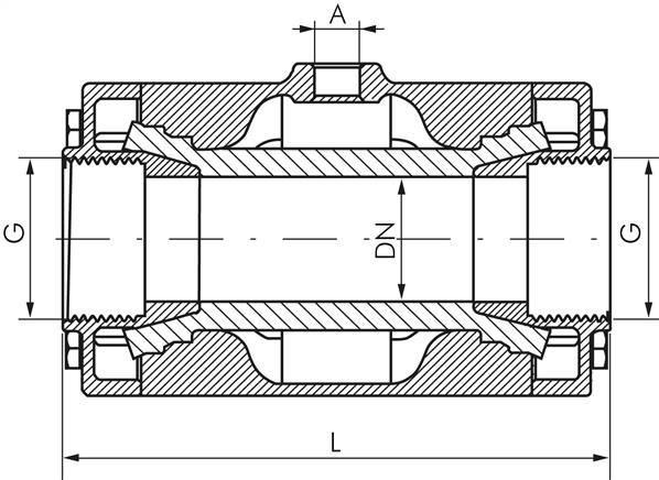 Quetschventil, G 3/4", Aluminium Typ QVMC 34