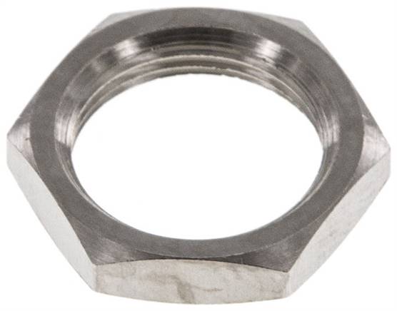 Sechskant-Gegenmutter M 12x0,75, Messing vernickelt